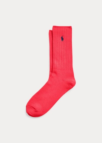 Calcetines Polo Ralph Lauren Hombre Rojos - Cotton-Blend Crew - VANEU7102